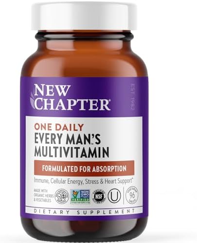 New Chapter Men's Multivitamin for Immune, Stress, Heart + Energy...