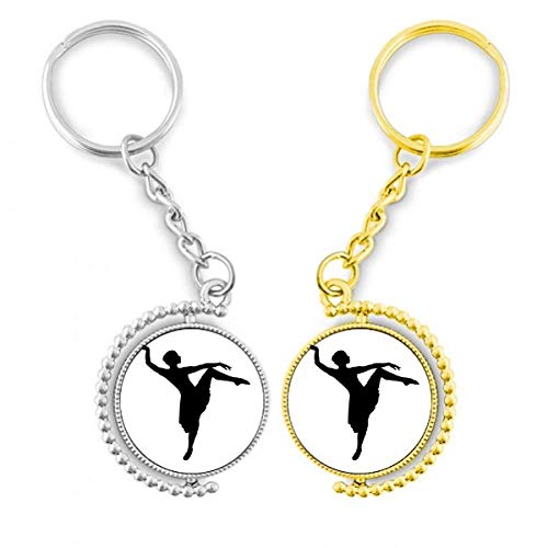 Porte-clés danseur et anneau doré cadeau pour passionné d'art