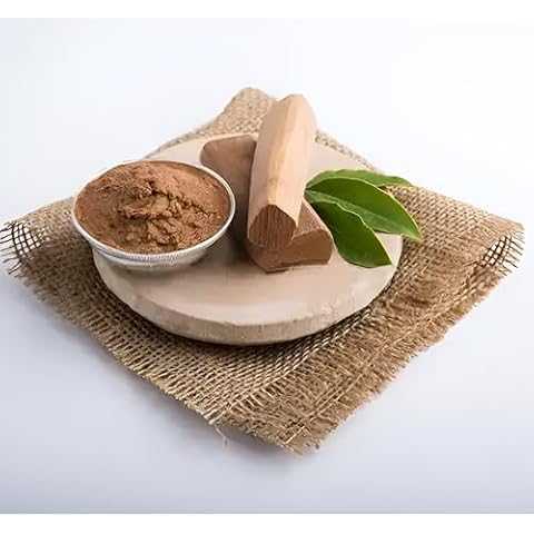 JAIPUR ACE 2 Pieces Stone Chandan Pata/Sandalwood Rubbing Stone with Original 2 Chandan Stick grinding stone for Pooja patha, Tilak Havan (6 Inch) (Brown,Small). Cover
