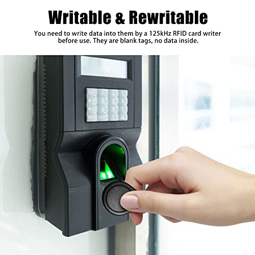 RFID Key Fobs 125KHz 50 PCS, T5577 Proximity ID Tag Rewritable Keypad Card Door Lock Entry Access Control System Fob Tag Wholesale (Black) by JOJOCY - Used condition - Image 8