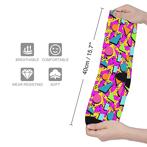 80s 90s Novelty Socks Lightweight Comfort Retro Crew Socks for Men Women2
