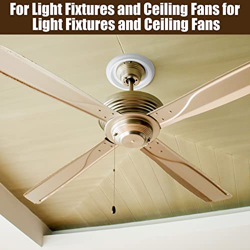 Moukeren 4 Pieces Ceiling Medallion Molded PU Ceiling Fan Medallions for Light Fixtures 9.8\" OD x 4\" ID Smooth White Finish Light Cover for Home Chandeliers Round Ring Plate Decor - Thumbnail 4
