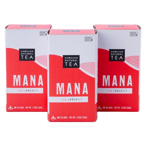 Image of Mana Hibiscus Tea - Herbal Black Tea - All Natural Wellness Tea - Refreshing, Uplifting and Energizing Tea with Cinnamon & Mint - Supports Immune Health 60 Tea Bags