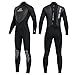 Joysummer Kombinezon mokry 3 mm dla kobiet i mężczyzn, neoprenowy termiczny kostium kąpielowy, ultra elastyczny, długi rękaw, stroje do nurkowania z akwalungiem, zamek błyskawiczny z tyłu, do sportów wodnych, męski, czarny, XXL