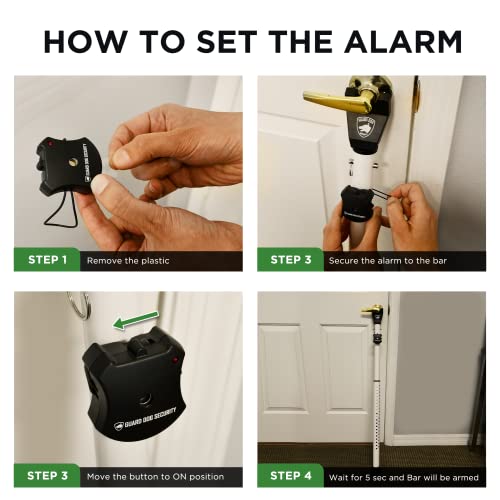 Guard Dog Security Door Jammer 2-In-1 Adjustable Door Knob Jammer & Sliding Patio Door Security Bar – 40 Different Adjustments (Black W/Alarm) #TOP6
