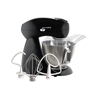 Hamilton Beach All-Metal 12-Speed Electric Stand Mixer, Tilt-Head, 4.5 Quarts, Pouring Shield, Licorice (63227)