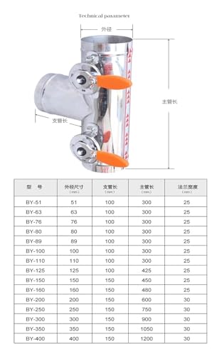 Clapet de régulation d'air 150mm en acier inoxydable durable pour ventilation