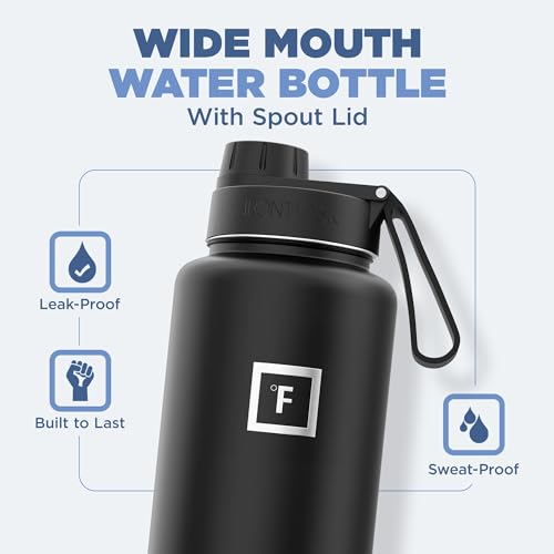 Image of IRON FLASK Camping & Hiking Hydration Flask with Spout, Wide Mouth Insulated Stainless Steel Sports Water Bottle - 40 oz Cotton Candy