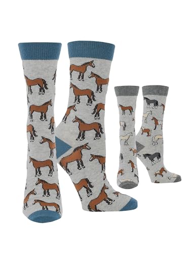 Horse Socks for Women - Horse Lovers Gift - Equestrian Riding Socks - 2-Pack or 1-Pack