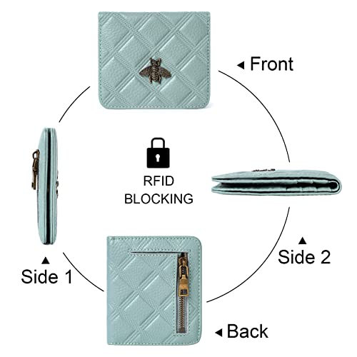 Image of Womens Wallet RFID Blocking Small Compact Bifold Genuine Leather Pocket Wallet Mini Wallets for Women Ladies Purse