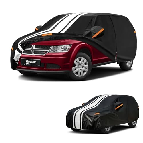 Image of Kayme Heavy Duty Car Cover for Dodge Journey (2008-2021) Waterproof | Gift with Tape /Towel /Bag, Outdoor Full Exterior Cover Rain Snow Sun UV Protection, Soft Cotton Inner Protect Vehicle Paint