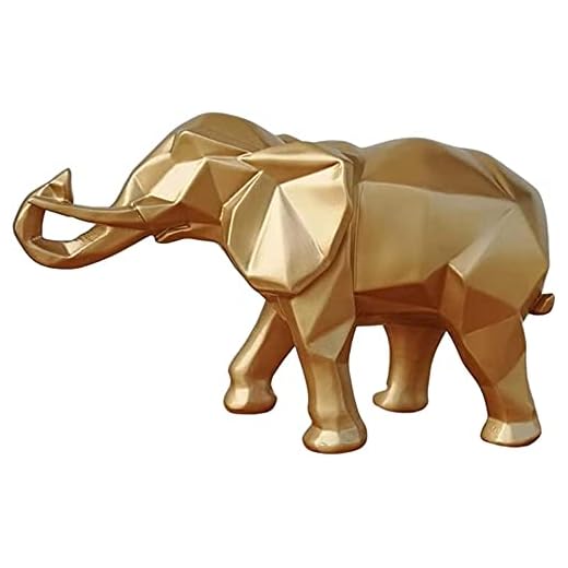 Gold Elephant Statue - Abstract Art Sculpture for Home, Bedroom, Living Room, Garden, Office
