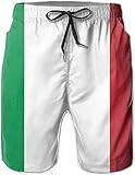 Italian Flag Print Men's Summer Swimming Short Casual Board Shorts Swimwear Swim Trunks White