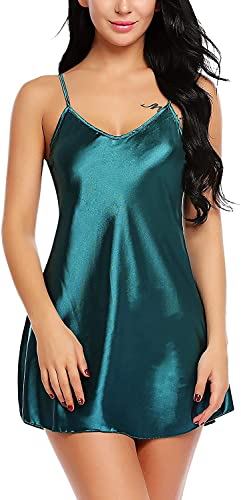Image of Honeymoon Night Dresses for Women - Lightweight Satin Sleepwear Nighties, Hot Bridal Nightwear Dress and Suit for Women, Ladies Lightweight Wear Comfortable, Stylish Nighty for Girls
