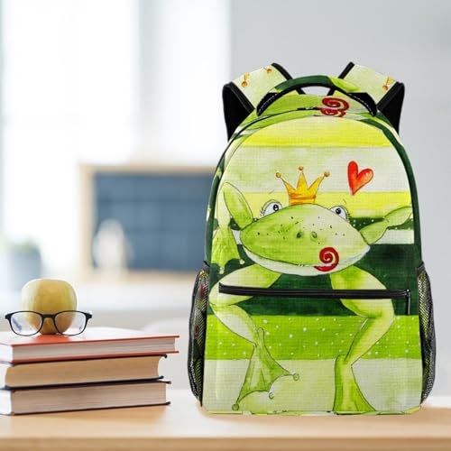 Sac à dos d'école prince grenouille multicolore 29x20x40cm - 5