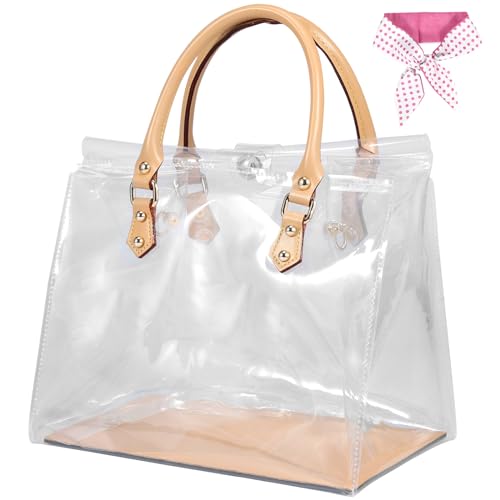 Bolsa de ombro transparente faça você mesmo, bolsa de mão feita à mão com lenço de seda kit de confecção de bolsa personalizada para presente