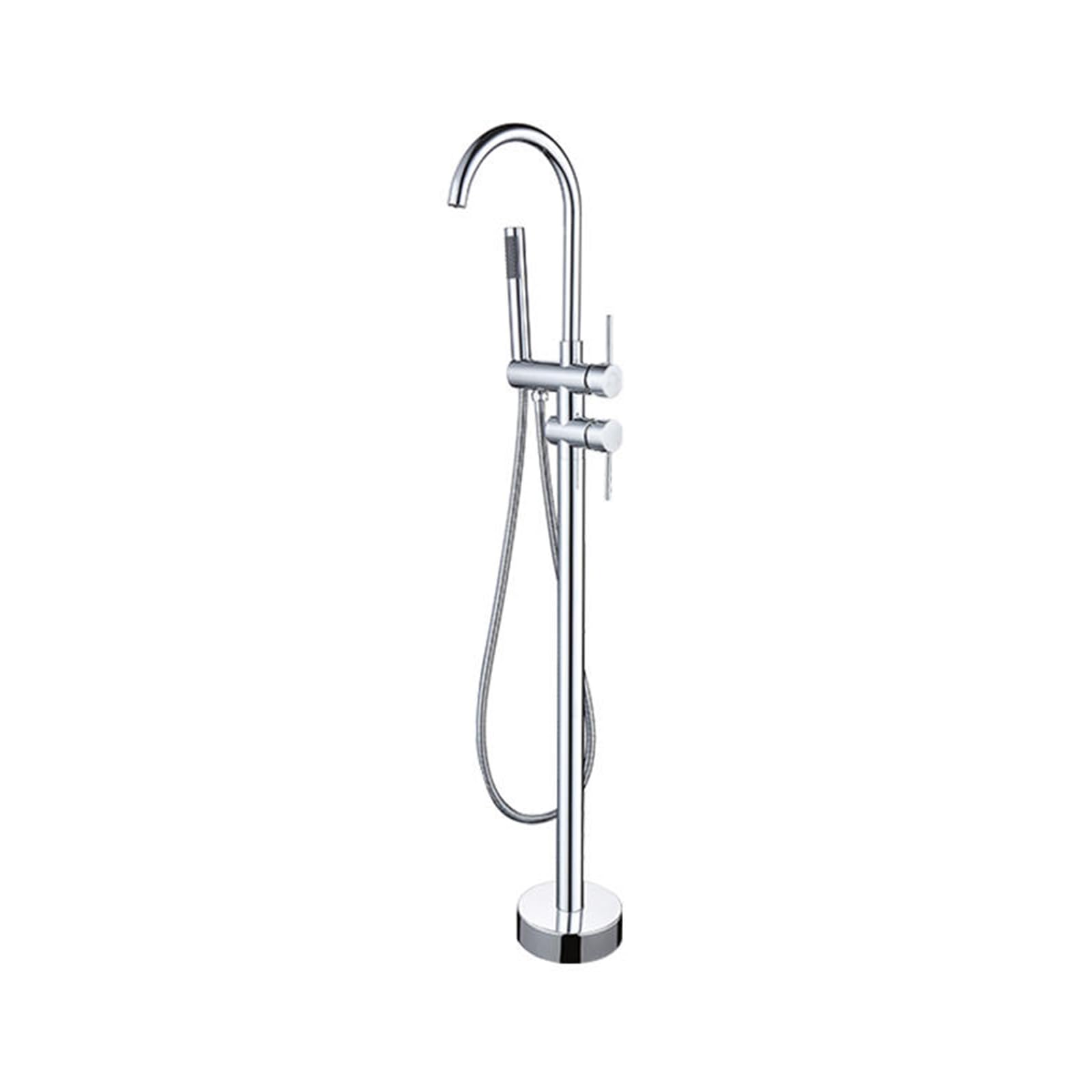 Robinet de baignoire sur pied en laiton chromé éclatant pour salle de bain design