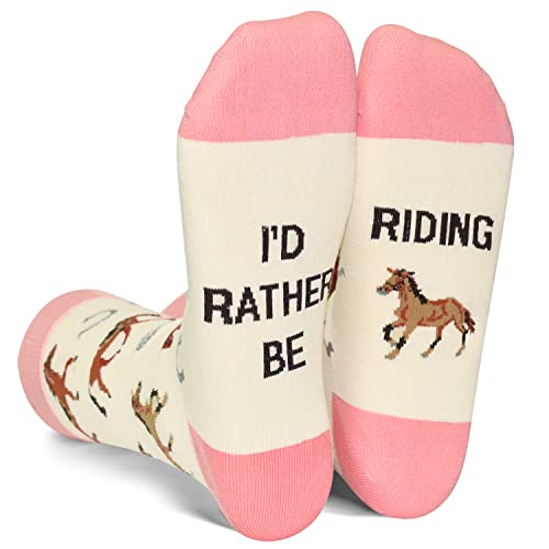 GOLIN Women Horse Crew Socks Funny Bidthday Gifts for Horse Lovers Farm Animal Lovers Gifts