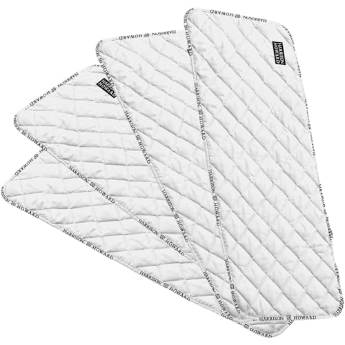 Harrison Howard Quilted Horse Leg Wraps Standing Wraps for Horses Stable & Recovery Soft Padded Horse Bandage Liners-White L