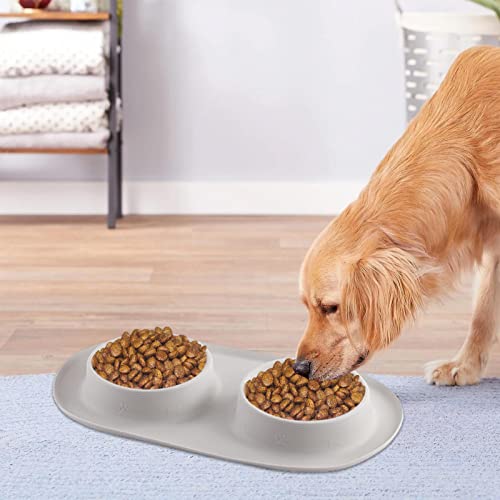 Tigelas para cães comedouro lento - silicone dobrável para gatos | Alimentador lento duplo, tigelas