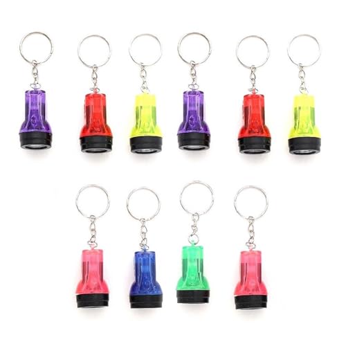 JZK 10 x Mini torch keyring for kids party bag fillers small LED flashlight keychain for party favours gift lightweight handy torch key ring