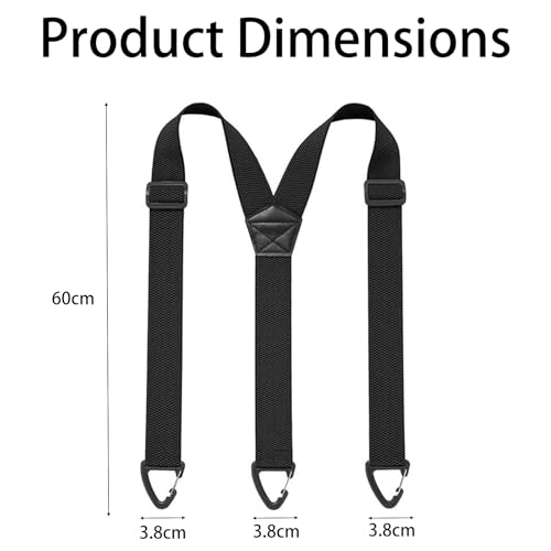 Image of Suspenders for Men Black, Professional Elastic Braces with Strong Clips, Durable Support for Work and Formal Wear, Adjustable Design for Daily Comfort, Black Color Polyester Material