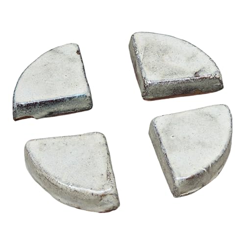 Kübelfüße/Unterlegscheiben für Blumentöpfe Pflanzgefäße anstatt Teller Frostfest Untersetzer Füße Dreieck Glasiert -Für runde und eckige Töpfe- (4er Weiß)