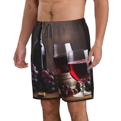 Men's Swim Trunks Quick Dry Board Shorts Mens Bathing Suit Swimsuits Grape Wine Beach Shorts with Pockets3
