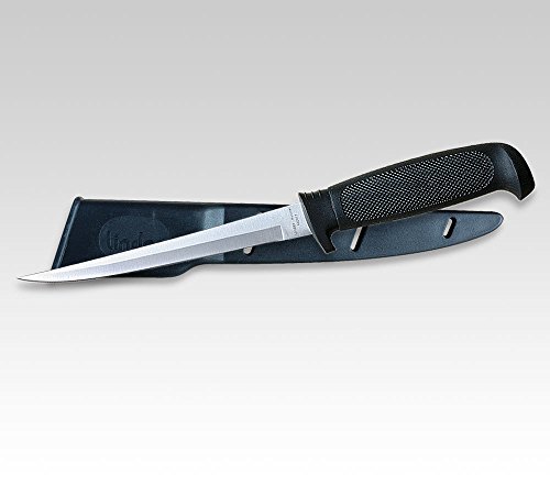 Linder Filetmesser,rostfr.17 cm, Kunststoffgriff & -scheide, Taucher- und Bootsmesser