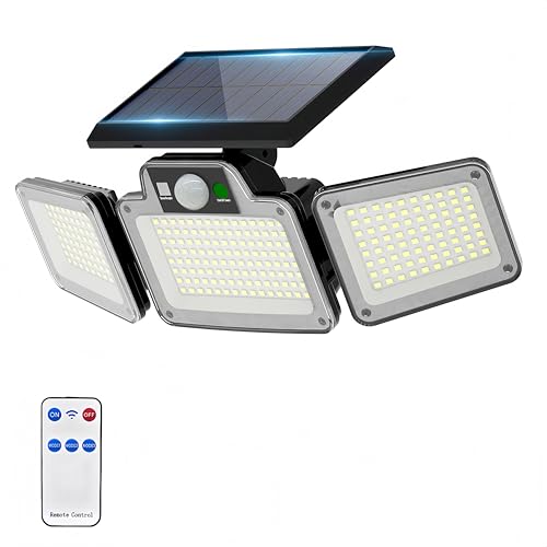 JumJam 280 LED Solar Flood Security Lights, Solar Lights Outdoor with Motion Sensor, Flood Lights...
