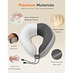 arboleaf Heated Neck Pillow for Travel, Memory Foam Airplane Pillow with Graphene Zoned Heating, USB-C Rechargeable, 360° Support — Comfort & Neck Pain Relief for Long Flights, Car & Office - Image 5