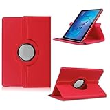 Schutzhülle passend für CSL Panther Tab 10 Tablet Alle 10-10,1-11 Zoll Geräten Hülle Tasche mit Standfunktion 360 Grad Tablethülle Schutz Cover 360° drehbar Rot