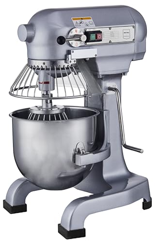 METRO Professional Batteur-mélangeur planétaire GPM1010, fonte d'aluminium/acier inoxydable, 46 x 39 x 61 cm, 10 L, 3 vitesses, 550W-230V, argenté