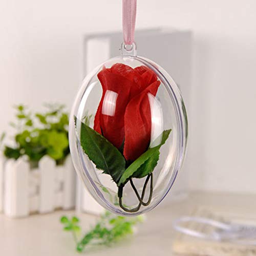 10 Uova Di Plastica Trasparenti Appendibili | 10 Cm Riempibili Per Decorazioni Fai Da Te | Per Pasqua, Natale O Festivit&agrave;