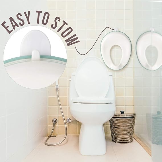 Image of Plastic Portable Baby Potty Training Seat for Boys and Girls Potty seat Toilet Seat for Kids 0 to 5 Years Child Toddler Non-Slip with Splash Guard Fits Round & Oval Western Toilets