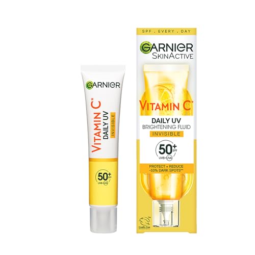 Garnier Vitamin C Daily UV, Invisible Brightening Fluid, SPF50+, Prevents + Corrects Sun Damages, Face & Neck