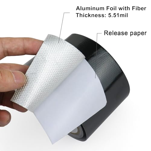 Image of BOMEI PACK RV Awning Repair Tape for Tarp,Tent Repair Tape for RV Roof,Fabric,Canvas,Boat Covers,Sail Tape,3 Inch x 16.5 ft,Tear Repair Patch Kit, Waterproof, UVproof Repair Tape, Black