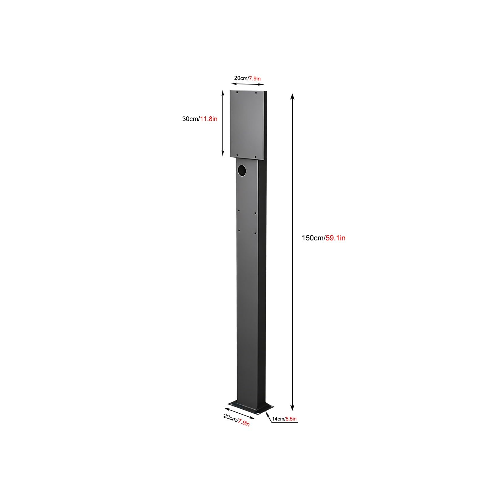 Supporto per Stazione di Ricarica EV，Stazione di Ricarica Universale per Esterni, Piedistallo Universale Esterni/Interni Impermeabile e Antiruggine Compatibile con 95% dei Modelli di Veicoli(Black)