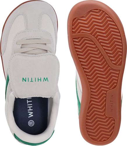 Image of WHITIN Wide Toe Box Barefoot Shoes for Women + Fashion Tennis Sneakers + Trendy Fold-Over Tongue