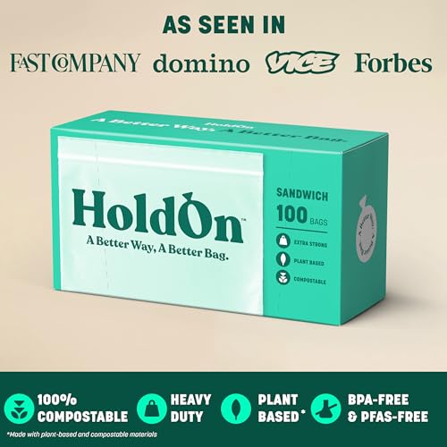 Holdon HO#SB1 Zipseal Sandwich Bags – Compostable, Pfas-Free, Bpa-Free, Food-Safe Zip Seal Food Storage Bags thumb #1