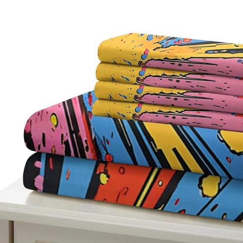 Housse de couette microfibre 3D couleur 135x200cm avec taies d'oreiller - 6