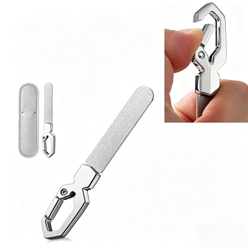 Keychain Metal Nail File for Natural Nails, Stainless Steel Fingernail