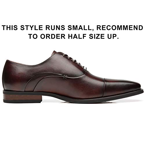 Image of Men's Cap Toe Lace up Oxford Dress Shoes Posh-1-tan