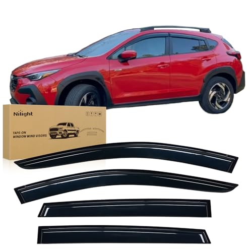 Image of Nilight Tape-On Rain Guards for Subaru Crosstrek 2024-2025, 4PCS