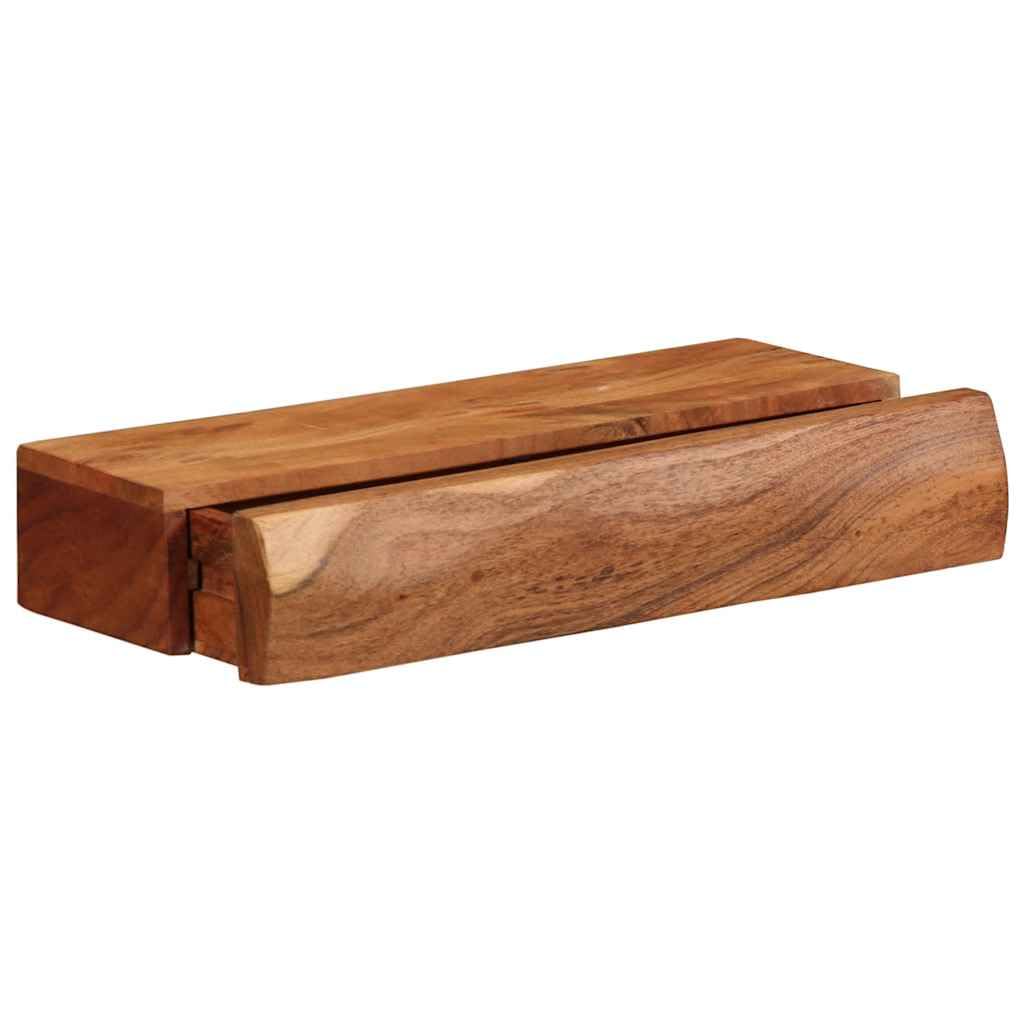 Półki ścienne 2 sztuki 40 x 17 x 8 cm lite drewno akacja, solidna pływająca półka do przechowywania i dekoracji, stojak ścienny do organizowania książek