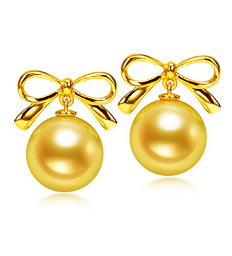 Perle d'Akoya japonaise boucles d'oreilles en or 18K Gowe nœud papillon pour femme
