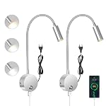 ERWEY – ERWEY 2 Stück Leselampe Bett, Leselampe Wand mit Touch Dimmb