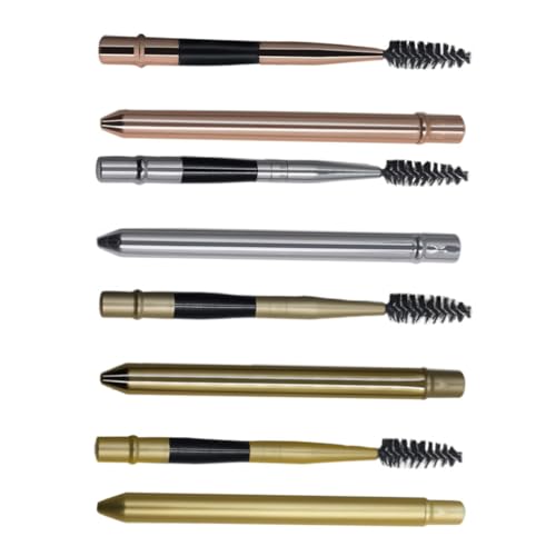MERRYHAPY Makeup Tool Set 8pcs Eyelash Brush Tube Eyebrow Brush Eyelash Mascara Wands Gold Silver Rose Gold Color