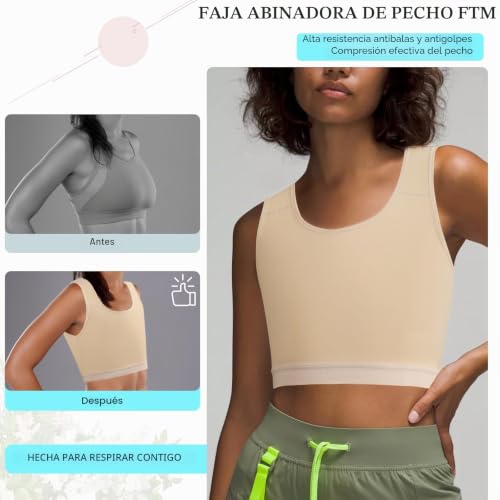 Binder pecho transpirable XUJI ideal para uso diario y ropa deportiva en hombres FTM 2