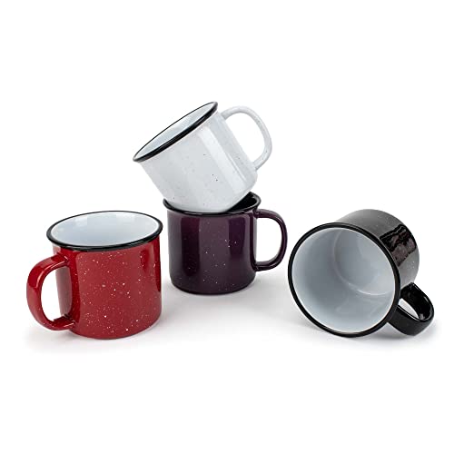 Elanze Designs Speckled Camper Colorful 13 ounce Ceramic Coffee Mugs